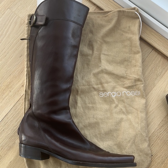 SERGIO ROSSI POINTY TOE RIDING BOOTS - Picture 3 of 15